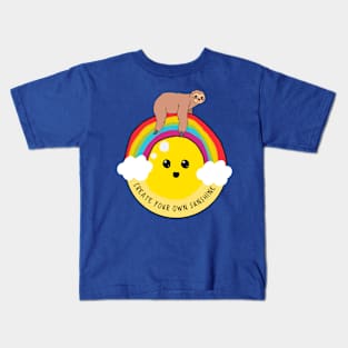 create your own sunshine sloth rainbow Kids T-Shirt